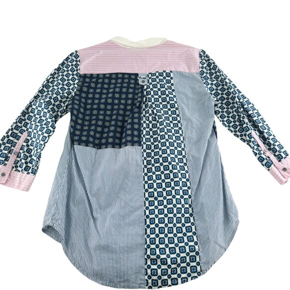 HD In Paris Anthropologie Womens Patchwork Button-Down Shirt size 4 Blouse - Picture 5 of 5